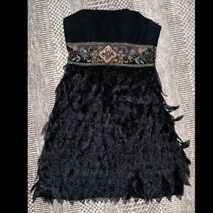 Sue Wong Short Black Beaded Cocktail Dress